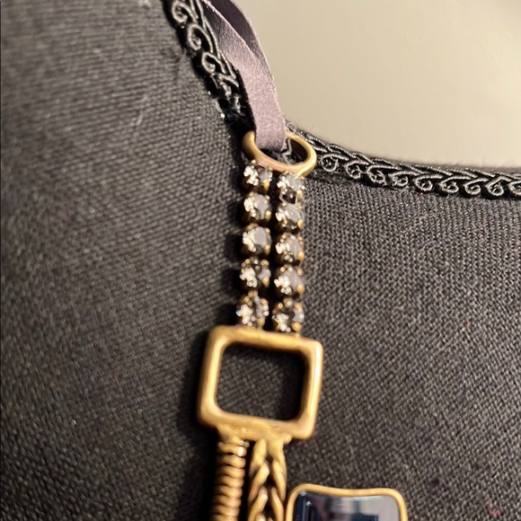 Silpada Labradorite Leather Crystal "Blue Streak" Necklace with Egyptian Motifs - Picture 8 of 13